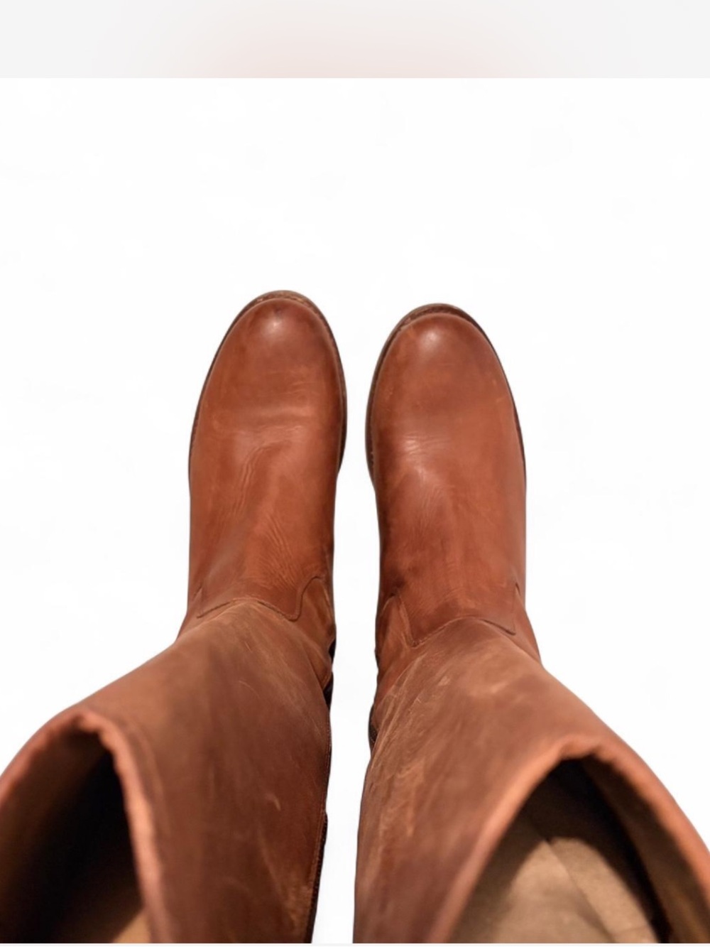 Frye Classic Tall Brown full zipper Leather Women's Boots